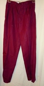 Oak Tree 30 x 30 Mens Vtg Wine Red Gathered Pants